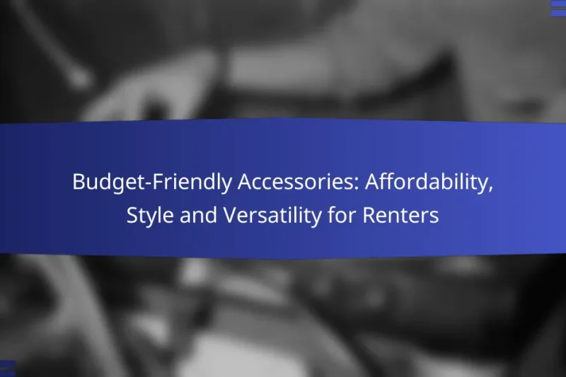 Budget-Friendly Accessories: Affordability, Style and Versatility for Renters