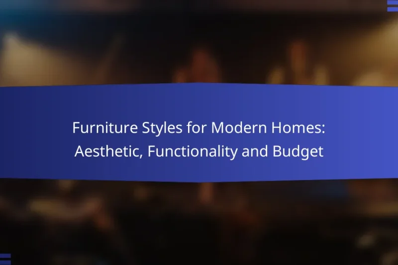 Furniture Styles for Modern Homes: Aesthetic, Functionality and Budget