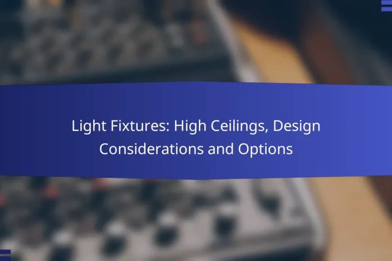 Light Fixtures: High Ceilings, Design Considerations and Options