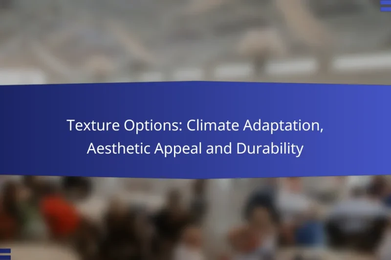 Texture Options: Climate Adaptation, Aesthetic Appeal and Durability
