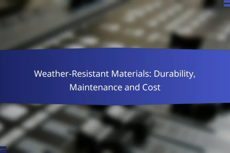 Weather-Resistant Materials: Durability, Maintenance and Cost