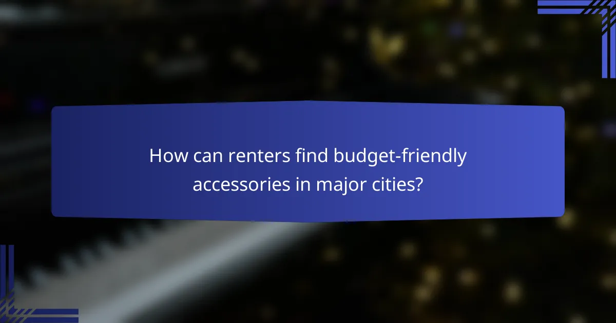 How can renters find budget-friendly accessories in major cities?