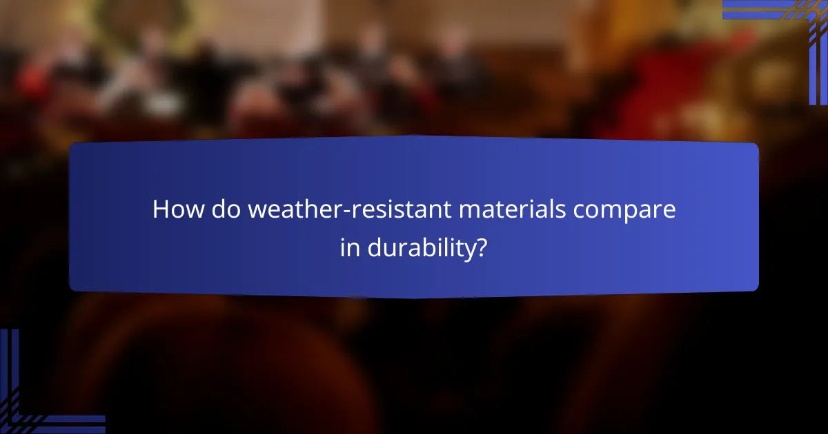 How do weather-resistant materials compare in durability?