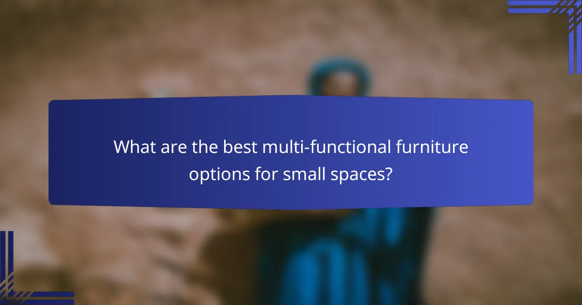 What are the best multi-functional furniture options for small spaces?